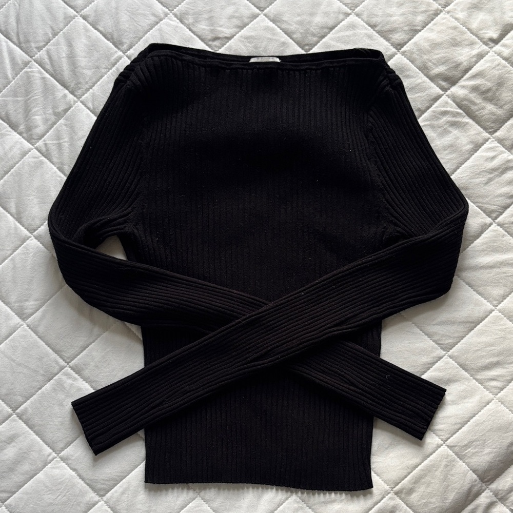 H&M Black Ribbed Sweater